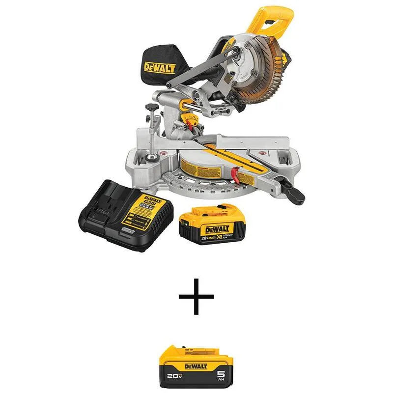 DEWALT 5. 0Ah, 20V, 4 po, sans fil Design, scie à mi-chemin et, 20V MAX sans fil Lithium-Ion 7-1/4 po., 4 in, 5.0Ah