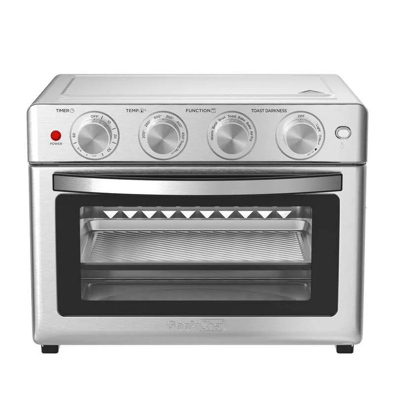Air Fryer, 26 Qt, 6 Slice Grille-pain chaud four, Accessoires inclus, Métal, Noir