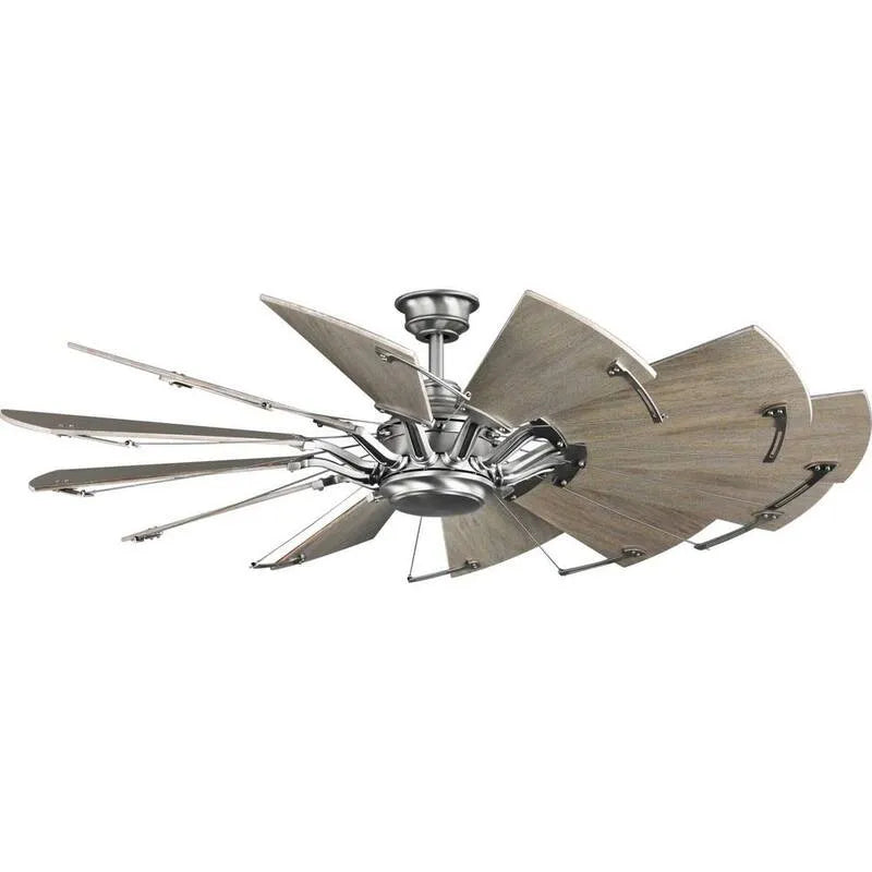 Ventilateur de plafond, 60 po, intérieur, avec télécommande, nickel, radiocommande, 60 in