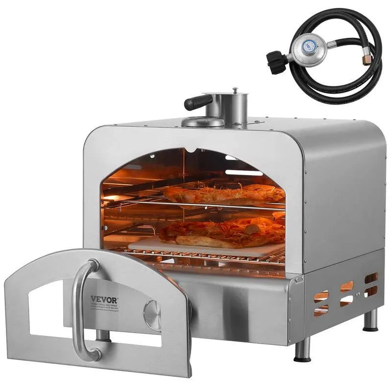 Four à pizza extérieur, acier inoxydable, conception portable compacte, propane liquide, 13 po, propane alimenté, 13 in