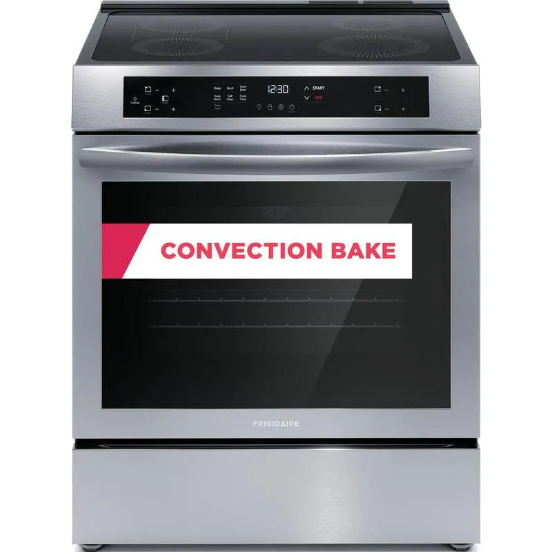 Frigidaire 4-Burner Slide-In commandes en façade Auto-nettoyage gamme d'induction, 30 po, 5, 3 pi, acier inoxydable, cuisson convection, 30 in, 5.3 cu.ft