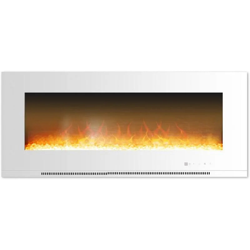 Affichage cristal, 56, Cheminée électrique murale en blanc, 56 in